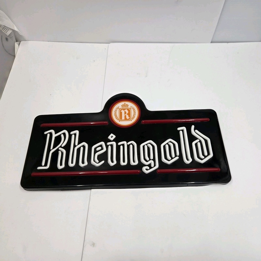 Vintage Rheingold Extra Dry Beer Plastic Embossed Sign Man Cave Decor Bar Tacker